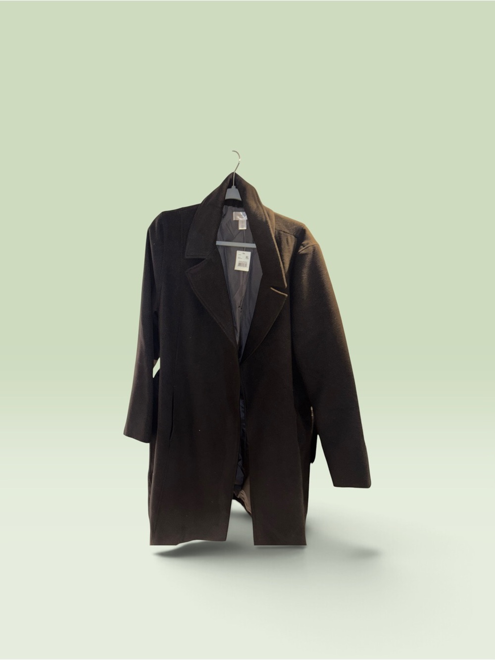 Motherhood Black Trench Coat with Notch Collar
